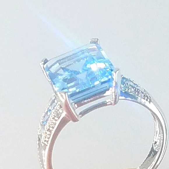 📌SOLD📌 AQUAMARINE SILVER RING - Picture 6 of 12